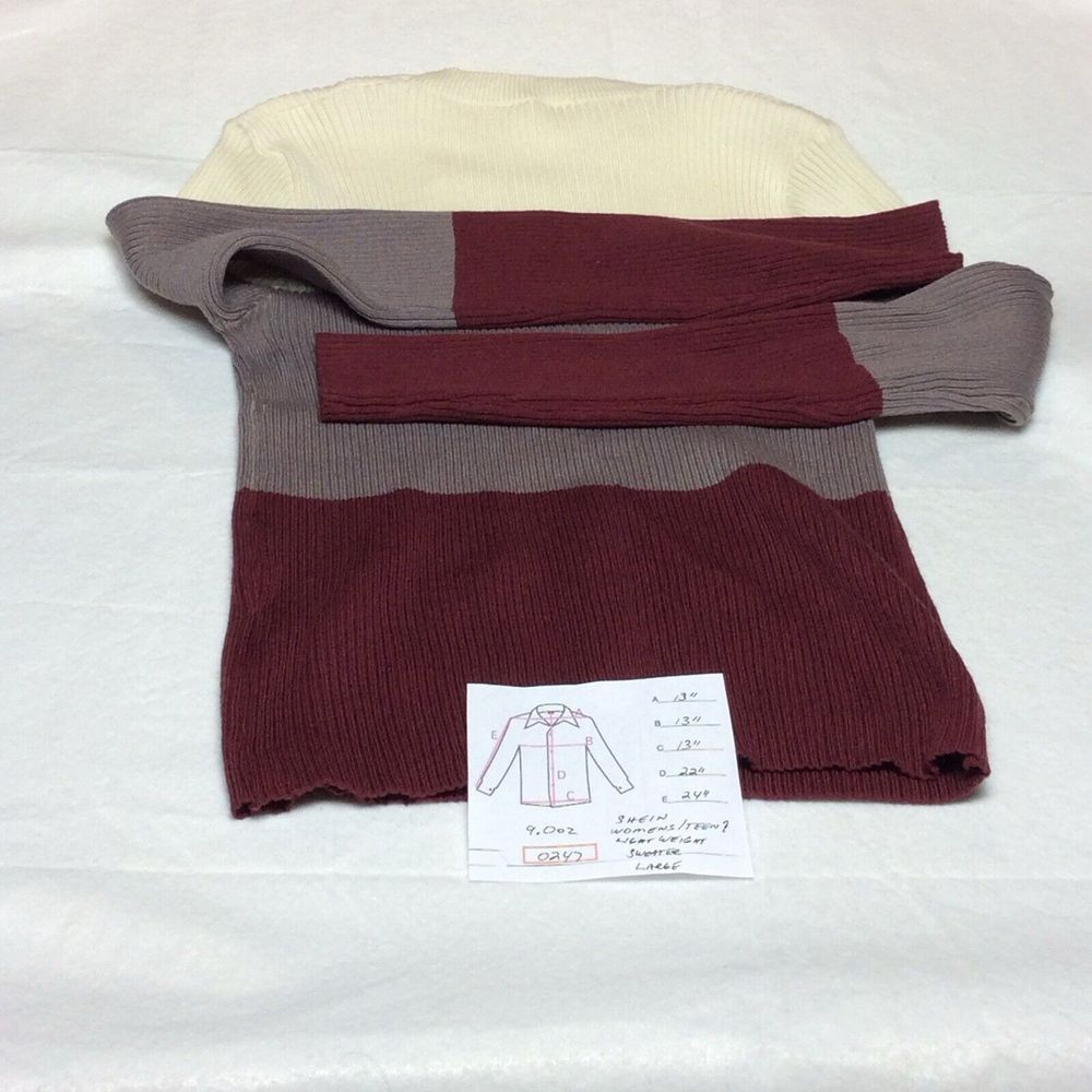 SHEIN‎ Women's Classic Sweater Color Block  Pullover Tunic Size L
